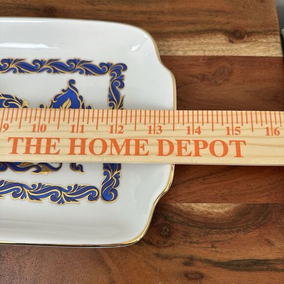 Naaman Fine Porcelain Challah Tray Holy Shabbat Judaic Israeli Hebrew Gold Trim - Picture 7 of 8